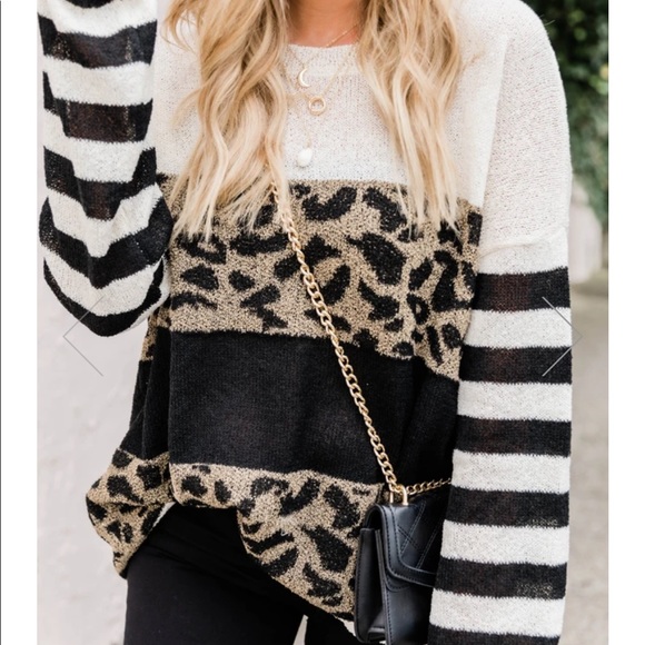 Pink Lily Sweaters - Living my best style by Pink Lily leopard sweater